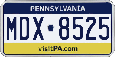 PA license plate MDX8525