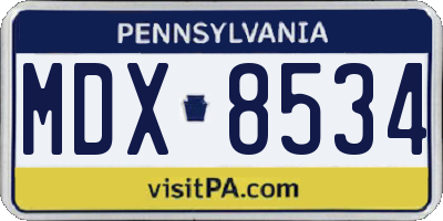 PA license plate MDX8534