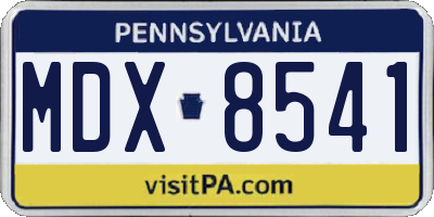 PA license plate MDX8541
