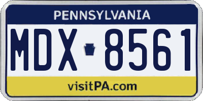 PA license plate MDX8561