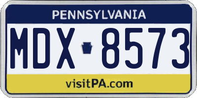 PA license plate MDX8573