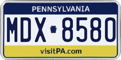 PA license plate MDX8580
