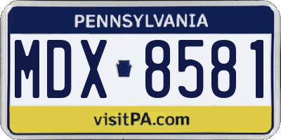 PA license plate MDX8581