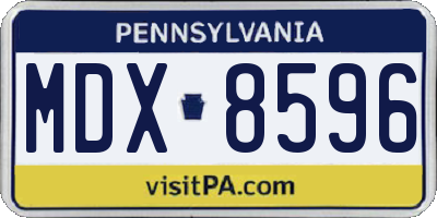 PA license plate MDX8596