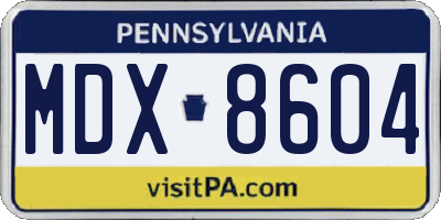 PA license plate MDX8604
