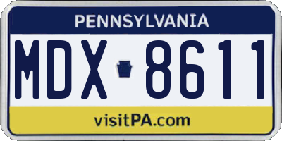 PA license plate MDX8611