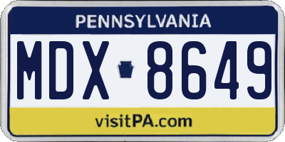 PA license plate MDX8649