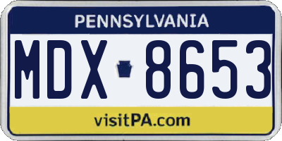 PA license plate MDX8653