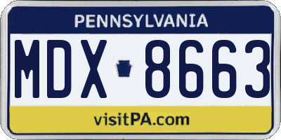 PA license plate MDX8663