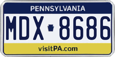 PA license plate MDX8686