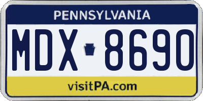 PA license plate MDX8690
