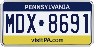 PA license plate MDX8691