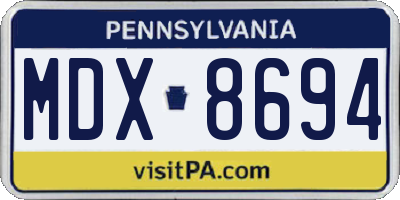 PA license plate MDX8694
