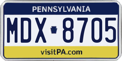 PA license plate MDX8705