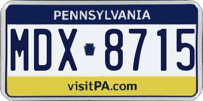 PA license plate MDX8715