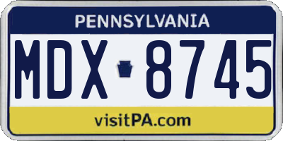 PA license plate MDX8745