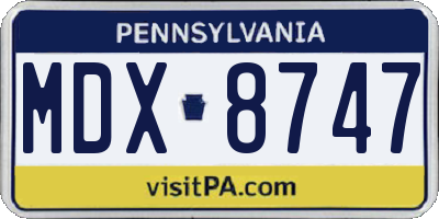 PA license plate MDX8747