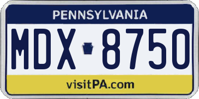 PA license plate MDX8750