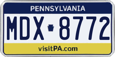 PA license plate MDX8772