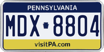PA license plate MDX8804
