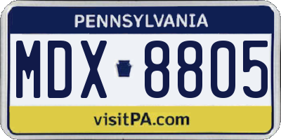 PA license plate MDX8805