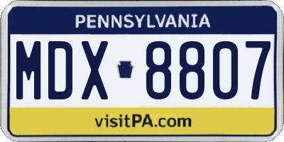 PA license plate MDX8807