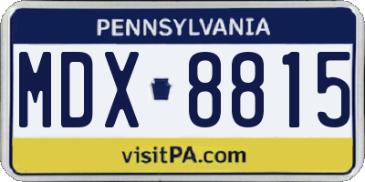 PA license plate MDX8815