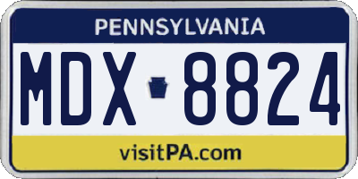 PA license plate MDX8824