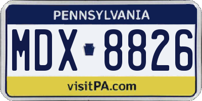 PA license plate MDX8826