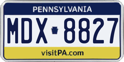 PA license plate MDX8827