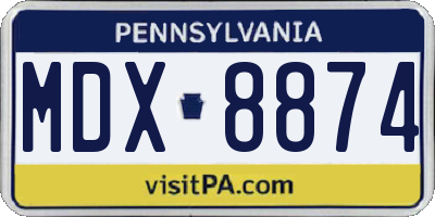 PA license plate MDX8874