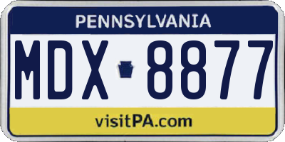 PA license plate MDX8877