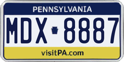 PA license plate MDX8887
