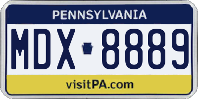 PA license plate MDX8889