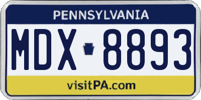 PA license plate MDX8893