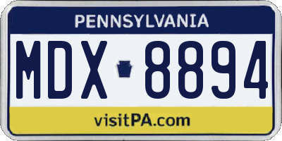 PA license plate MDX8894