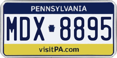 PA license plate MDX8895