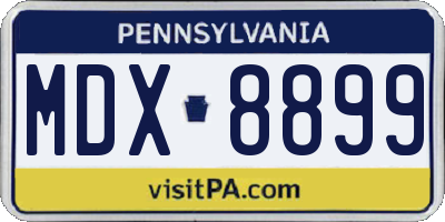 PA license plate MDX8899