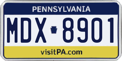 PA license plate MDX8901