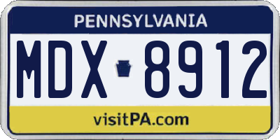 PA license plate MDX8912