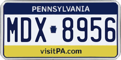 PA license plate MDX8956