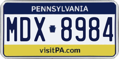 PA license plate MDX8984