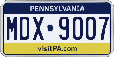 PA license plate MDX9007