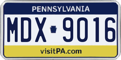 PA license plate MDX9016