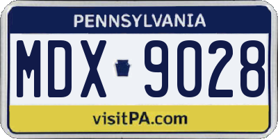 PA license plate MDX9028