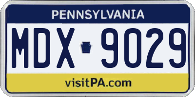 PA license plate MDX9029