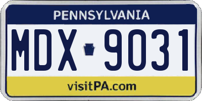 PA license plate MDX9031