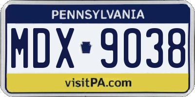 PA license plate MDX9038