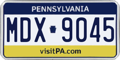 PA license plate MDX9045