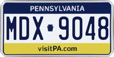 PA license plate MDX9048